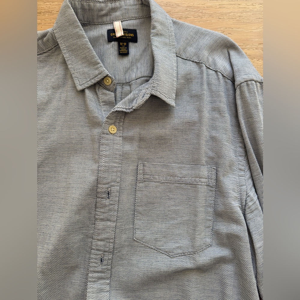 CPO Provisions Men’s Button Down Shirt Medium Blue Textured Casual Workwear